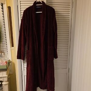Polo by Ralph Lauren Terry Velour Burgundy Men's Robe Size M- 2 Pockets/Tie Belt